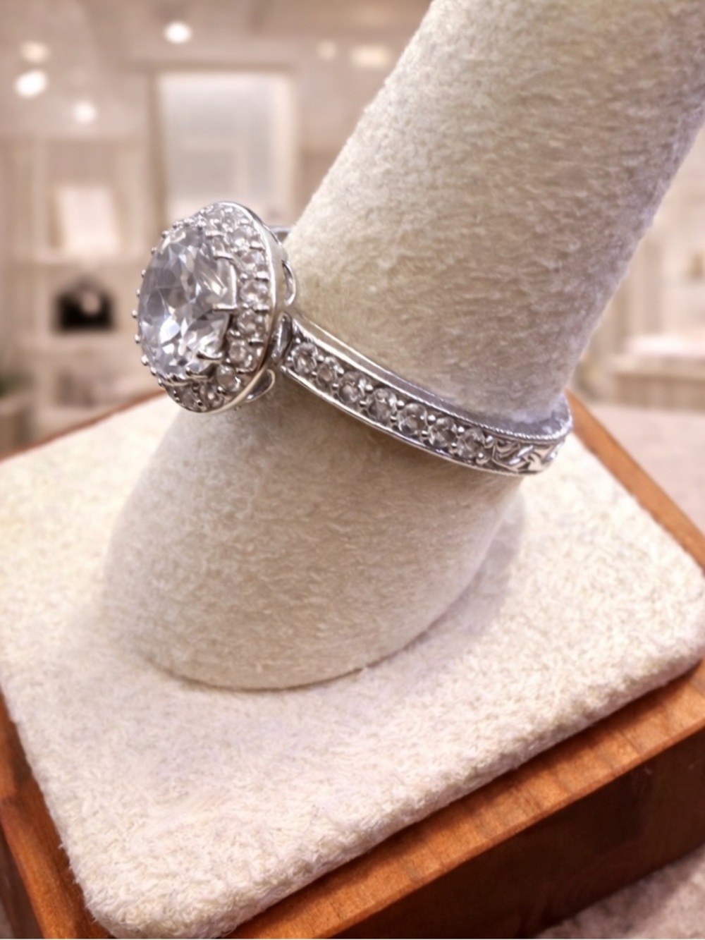 925 TACORI IV Sterling Silver Size 10 Ring Cubic Zirconia Intricate Beautiful - Picture 2 of 5